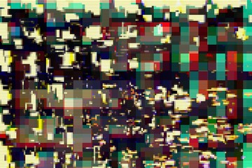 Glitch digital abstract artifacts distortion background,  media.