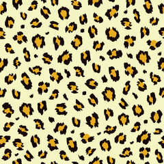 Leopard fur seamless pattern. Vector illustration.