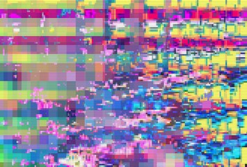 Glitch digital abstract artifacts distortion background,  design error.