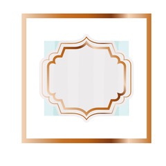 elegant frame golden isolated icon