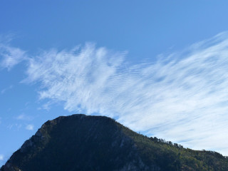 Heavy Clouds blending with the mountain peaks