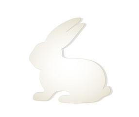 Osterhase  Vorlage, Weißer Papier Hase, Frohe Ostern Illustration, Vektor Illustration isoliert auf weißem Hintergrund