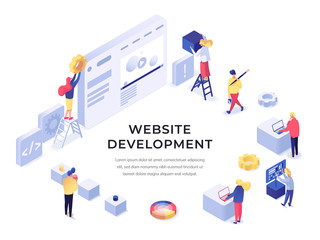 Website development isometric illustration