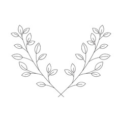 Fototapeta premium branch with leaves isolated icon