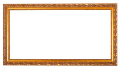 Old Wooden Frame Isolated On White Background - image