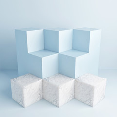 Mock up podium, abstract background, copy space, 3d illustration, 3d render