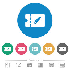 DIY shop discount coupon flat round icons