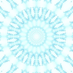 blue cloud sky kaleidoscope pattern. space.