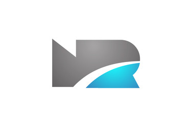 alphabet letter nr n r logo company icon design