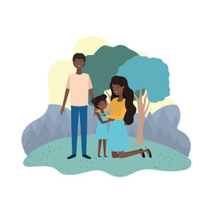 couple of parents with daughter in landscape avatar