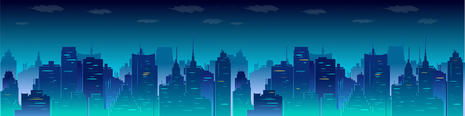 City night skyline, vector illustration for you project