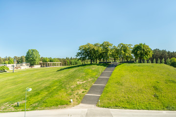The stairs up to Almhöjden a memorial hill at Skogskyrkogården in Stockholm