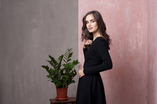 Portrait of young brunette woman