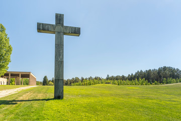 The granite cross at Skogskyrkogården in Stockholm