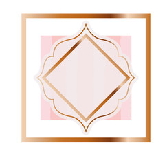 elegant frame golden isolated icon