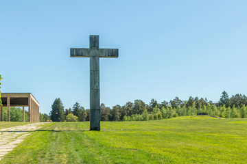 The granite cross at Skogskyrkogården in Stockholm
