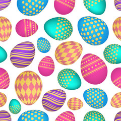 Seamless pattern with colorful Easter eggs