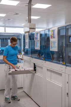 Lab technician at work