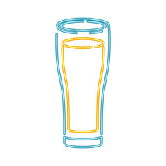 glass with beer in neon light icon