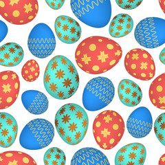 Seamless pattern with colorful Easter eggs
