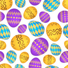 Seamless pattern with colorful Easter eggs