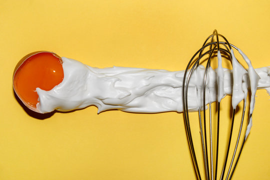 Yolk with beaten up white and whisker