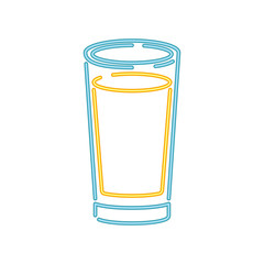 glass with beer in neon light icon