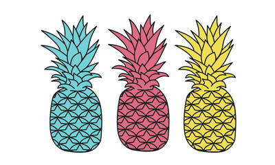 set of pineapples