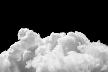 White clouds on black sky isolated
