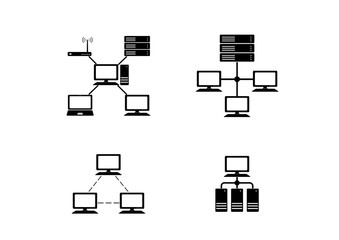 computer network icon set