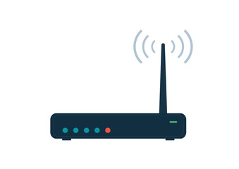 Wireless wi-fi router isolated vector image