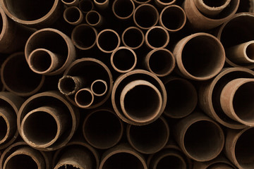 Pipes making a abstract drawing with circles