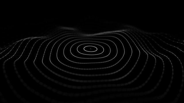 Wave 3d. Wave of particles. 3D glowing abstract digital particles background. Data technology illustration. Big data visualization. 3d rendering.