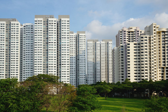 Newly built Singaporean HDB apartments