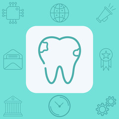 Broken tooth vector icon sign symbol