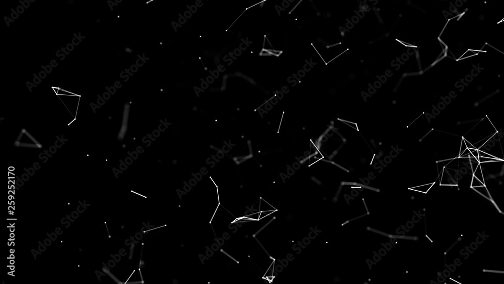 Poster big data visualization. science background. big data complex with compounds. lines plexus