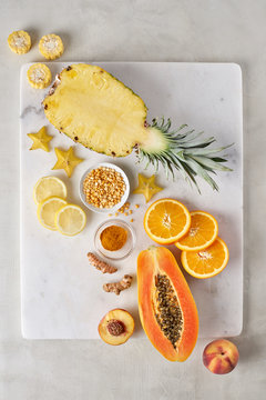 Healthy Organic Food by Color Group Yellow Orange