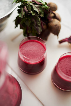 Homemade beet drink.