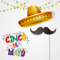 Cinco De Mayo vector design with sombrero.