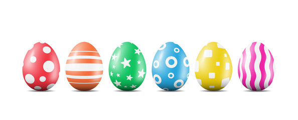 Row of 6 Easter Eggs