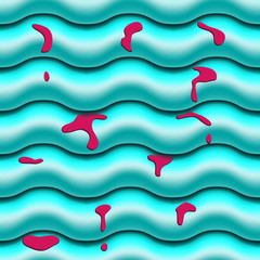 Modern seamless wavy vector background with red liquid flowing