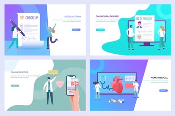 online healthcare & medicine , digital doctor, online medical form, telemedicine design vector illustration concept, can use for, landing page, template, ui, web, app, poster, banner, flyer, homepage