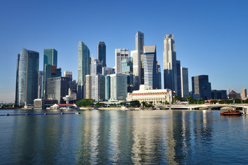 Singapore skyline at Marina Bay