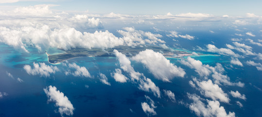 The island of Barbuda viewed from the air