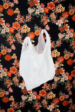 plastic bag with floral pattern background