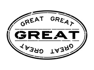Fototapeta premium Grunge black great word oval rubber seal stamp on white background
