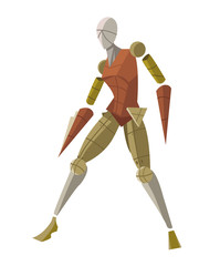 cubist surrealism doll man