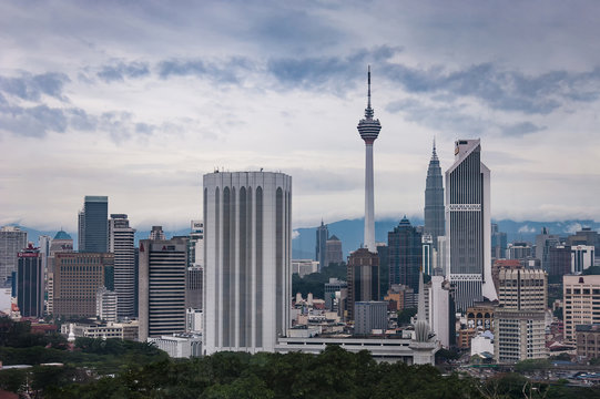 view of Menara sky tower in Kuala Lumpur at daytime, Malaysia, landscape of Kuala Lumpur city