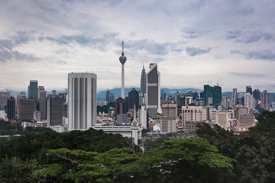 view of Menara sky tower in Kuala Lumpur at daytime, Malaysia, landscape of Kuala Lumpur city