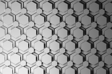 Black and white pattern with hexagons